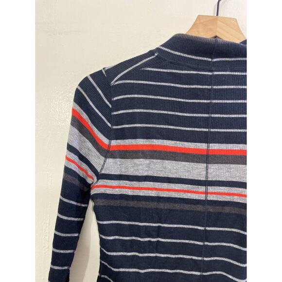 Dark Academia Y2K Bella Indie Sleaze Wool Striped Sweater S Parisian 90s Fitted - Picture 9 of 13